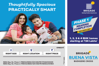 Book 1, 2, 3 & 4 BHK homes starting Rs 34 Lac at Brigade Buena Vista in Bangalore